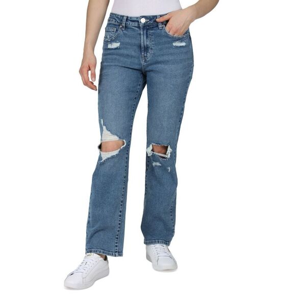 Indigo Rein Juniors' Ripped Bootcut Jeans - Dark Blue Size 7 - Picture 1 of 3
